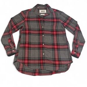 Grayson Women's XS Sz 1 The Hero Flannel Plaid Button Shirt Gray Red